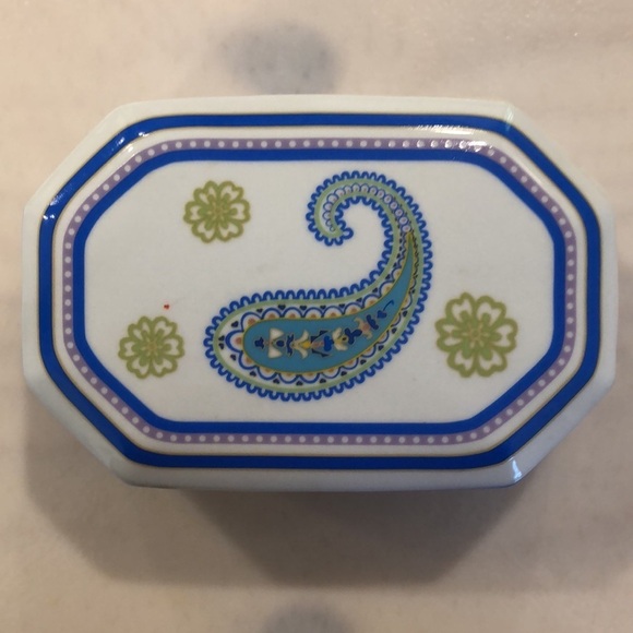 Vintage  Vera Bradley ceramic dish Capri blue paisley Andrea by Sadek - Picture 10 of 10